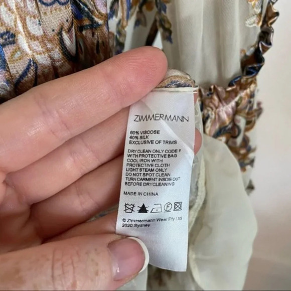 Zimmermann • Ladybeetle Silk Blend Ruffle Tiered Blouse Rare - Picture 5 of 9